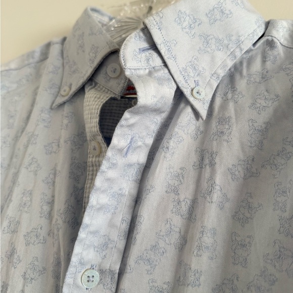 ROBERT GRAHAM Men’s Blue Buddha Jacquard Long Sleeve Button Up Shirt-Size Large - Picture 11 of 12